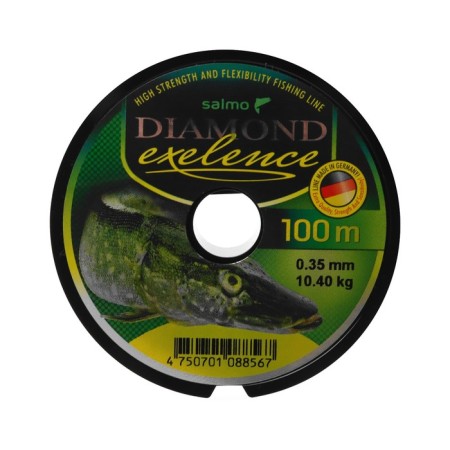 Monophile Salmo Diamond Exelence fishing line, diameter, 0.35 mm, test 10.4 kg, 100 m, green-1