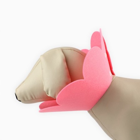 Soft collar for animals felt felt, pink cent, size S-7