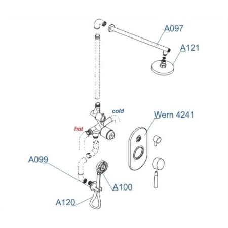 The shower system wasserkraft a16421, built -in, tropical shower, shower, chromium-2