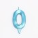 Candle in the Cake "Fine", number "0", blue metallic, 6.5 cm