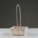 Wicker basket, d19 x 14.5 x 9/37 cm, white, bamboo