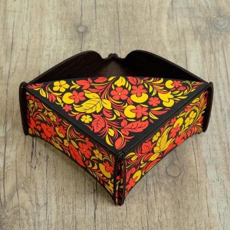 Wooden napkin "Black Khokhloma", color-2