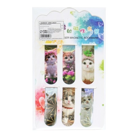 A set of magnetic bookmark for books Calligrata 6 pieces, "kittens", mix-12