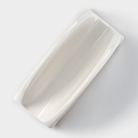 Porcelain napkin on the bamboo stand Bellatenero, 14.5 × 6.5 × 8 cm, white color-3