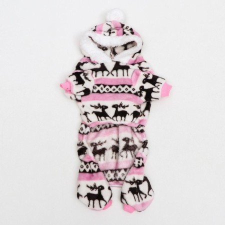 The overalls "deer" with a hood, size M (ds 30 cm, og 40 cm, osh 30 cm), pink-7