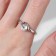 Ring "Classic" crystal turns, white color in silver, dimensionless