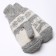 Women's woolen mittens "deer with a snowflake", the color is light gray/white, size 20-22