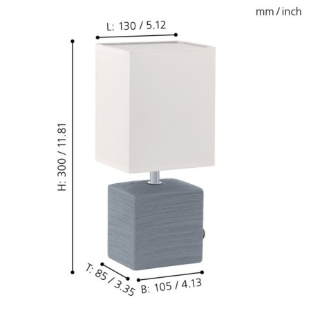 Mataro 1x40W desktop E14 Gray 13x13x30cm-1