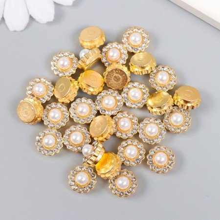 Decor for creativity Plastic "White Flower" set 30 pcs 1x1x0.5 cm-2