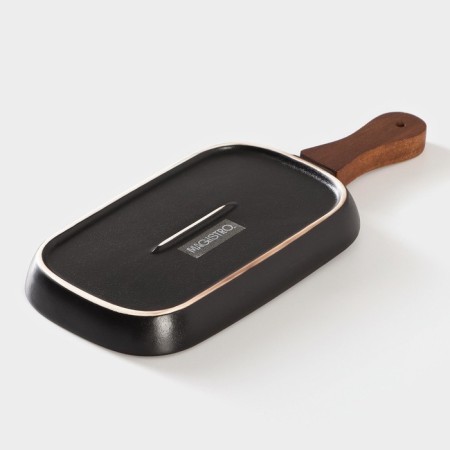 Porcelain dish for serving with bamboo handle Magistro "Galaxy", 29 × 12 × 2.2 cm, black color-2