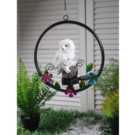 Garden lamp on the sunny battery "Polar owl", 27 cm, 1 LED, glow warm white-1