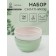 Saladniki of the “Zephyr” shade, 700 ml, D = 15.5 cm, set 2 pcs, ceramics, white, green