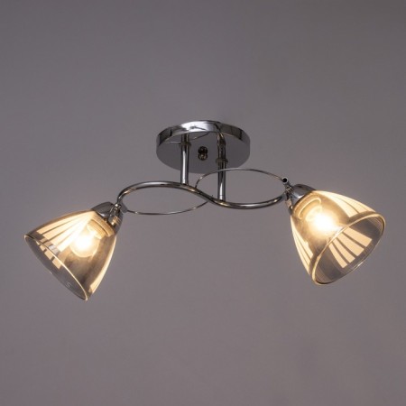 Causte "Poli" 2x60W E27 chrome 56x15x24cm-2