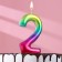 Candle in the cake "Watercolor", number 2, 9 cm, giant