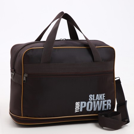 Road bag with lightning, with an increase, a long belt, brown color