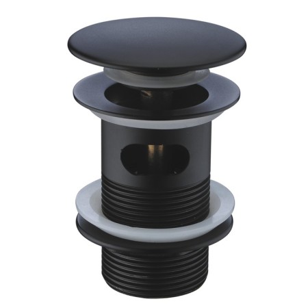 The bottom valve for the Wasserkraft A080, Push-UP, overflow, brass, black sink