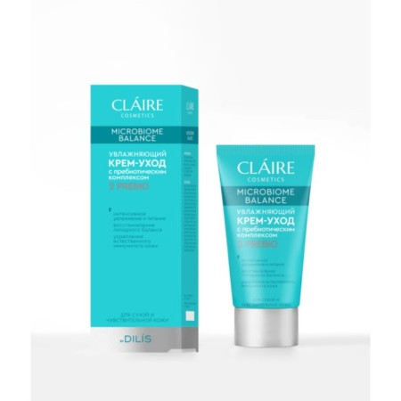 Cream Claire Cosmetics Microbiome Balance, moisturizing for dry skin, 50 ml