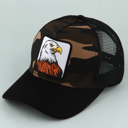 Men's cap with a grid "Eagle", Black Color, Rr. 56-1