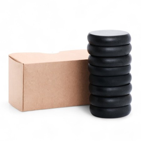 A set of massage stones from basalt, 8 pcs, 8 x 6 cm-3