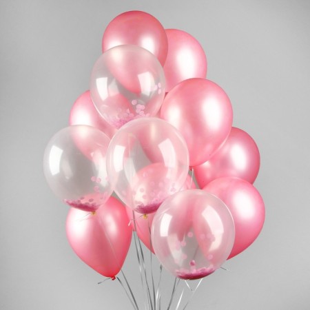 Bouquet of balls “Romantic Dream”, pink, latex, 18 pcs in a set.