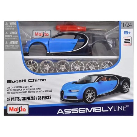 MASTO DIE-CAST BUGATTI Chiron, with a screwdriver, 1:24, Black-Tsvett blue-2