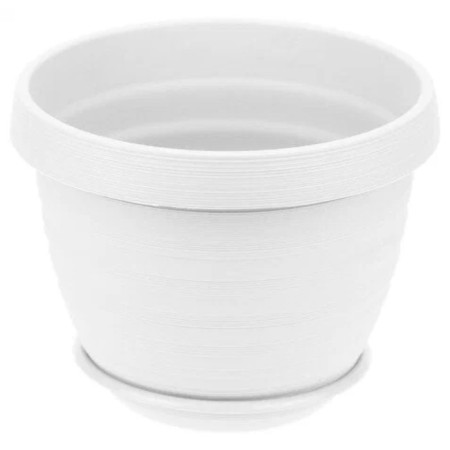 Plastic pot "Toledo", d = 20, with a pallet, white-2