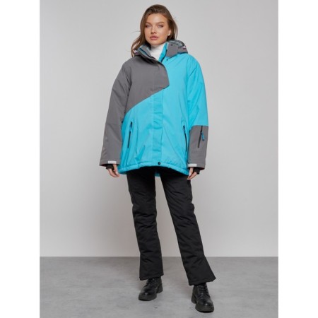 Ski jacket women's winter, size 52, blue color-14