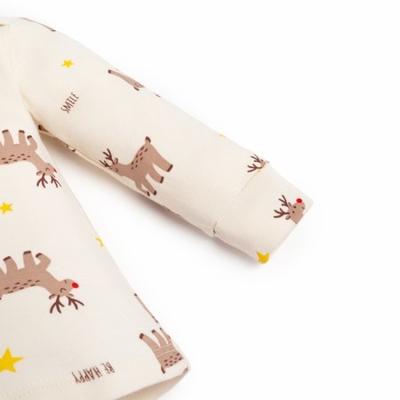Set: jumper and pants crumb I "Merry XMAS", height 62-68 cm, beige color-2