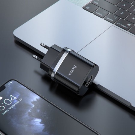 Network charger Hoco N1, 1 USB, 2.4 A, black-1