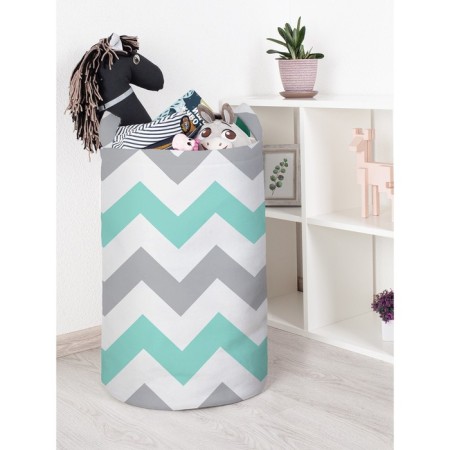 Toy basket "Pale zigzags, size 40x60 cm