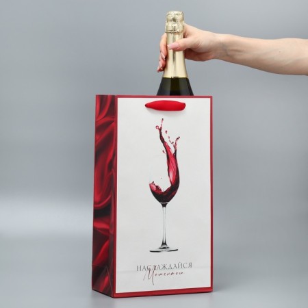Gift package for two bottles, packaging, "enjoy", 35 x 20 x 9 cm-1