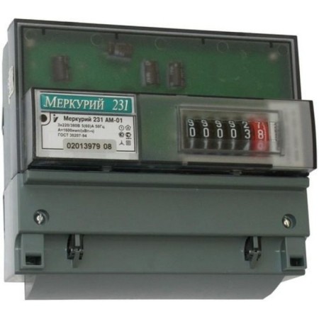 Mercury meter 231 AM-01, 3F, 5-60 A, three-phase, single-tariff