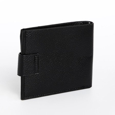 Male purse on a magnet, department for bills, for cards, black color-1