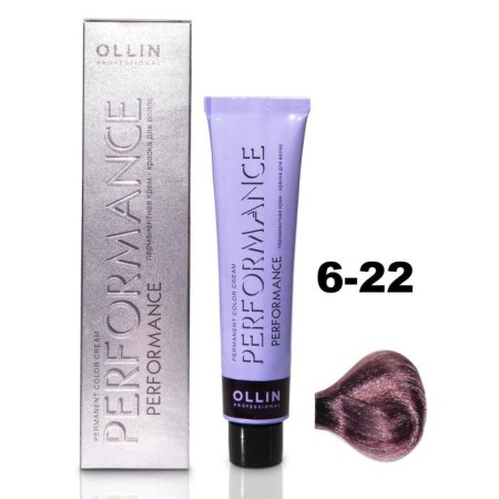 OLLIN PROFESSIONAL PERFORMANCE hair cream, tone 6/22 Dark cornfoll, 60 ml