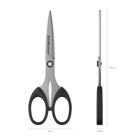 Scissors 16 cm, Erichkrause Top Model, with an increased thickness of blades, black-3