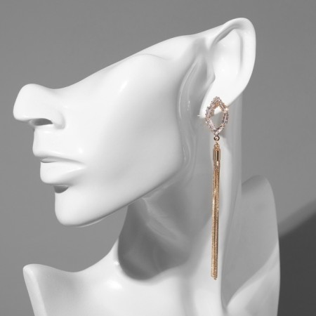 Hanging earrings with the ode "Odyssey" Ellipse, the color is white in gold-2