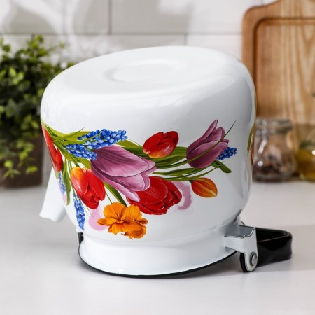 Teapot "Tulip May", 3.5 l, with a button, induction, white color-3
