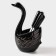Swan stands for cutlery, 5 items: stand 9 × 6.5 × 16.5 cm, 2 spoons, 2 forks, black color black