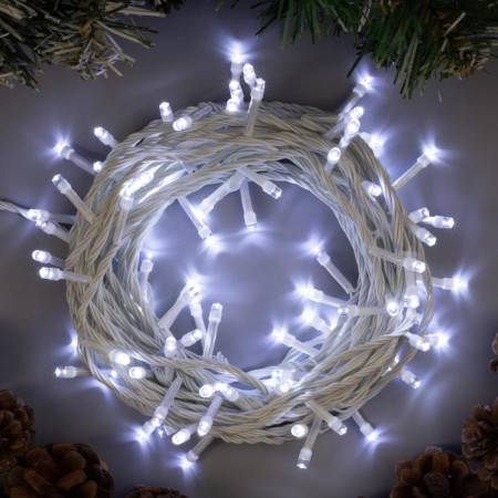 Garland “thread” 10 m, IP20, white thread, 100 LED, white glow, 8 modes, 220 V