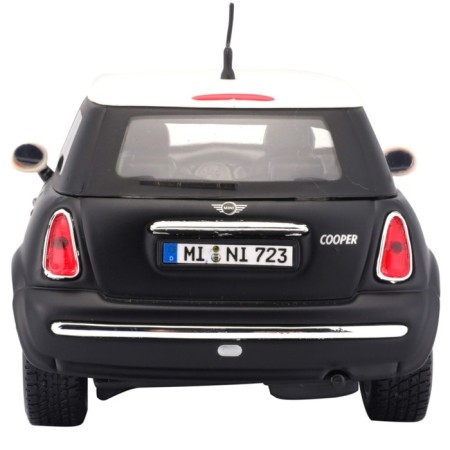 MASTO DIE-CAST Mini Cooper, opening doors, 1:24, black color with a white roof-3
