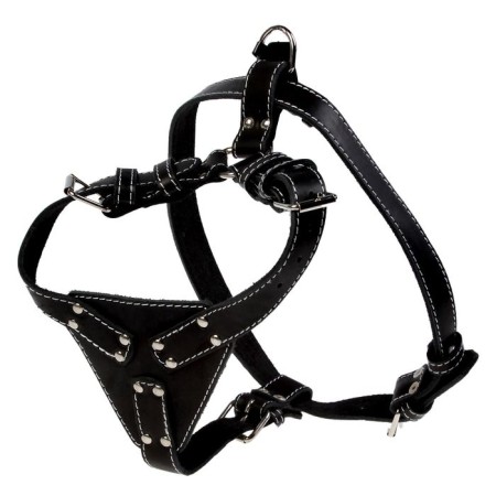 Leather harness "with a triangle" single-layer, width 2.5 cm, Osh 44-60 cm, og 69-77 cm, mix