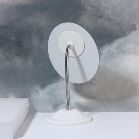 Desktop mirror, on a flexible leg, mirror surface 13.5 × 16.2 cm, white color-4