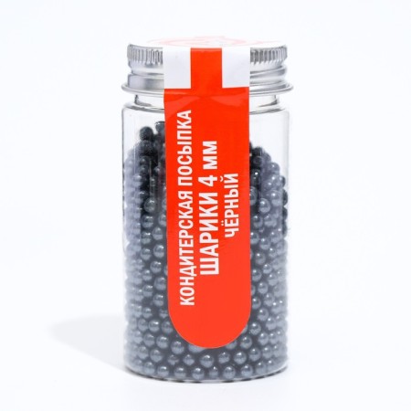 Confectionery sprinkling balls 4 mm, black, 50 g-1
