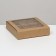 Box for 9 sweets with a shell, with a window, with thin dividers, craft 14.7x14.7x3.4 cm