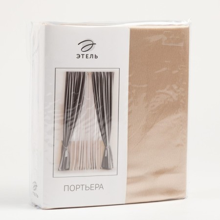 Curtain curtain "Ethel" width 135 cm, height 250 cm, color light beige, glossy-3