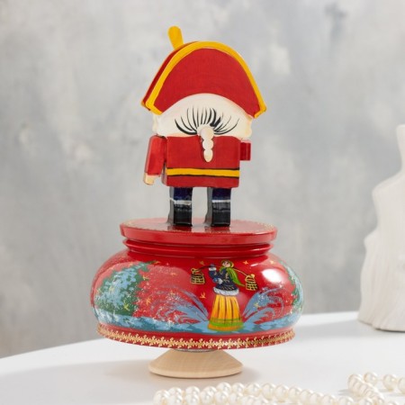 New Year. Musical souvenir "Nutcracker", three red, manual painting-2