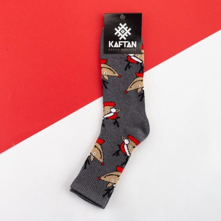 New Year's socks KAFTAN "Deer" size 41-44 (27-29 cm), color gray color-2