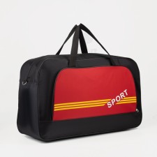 Sports bag, lightning department, external pocket, black/red color