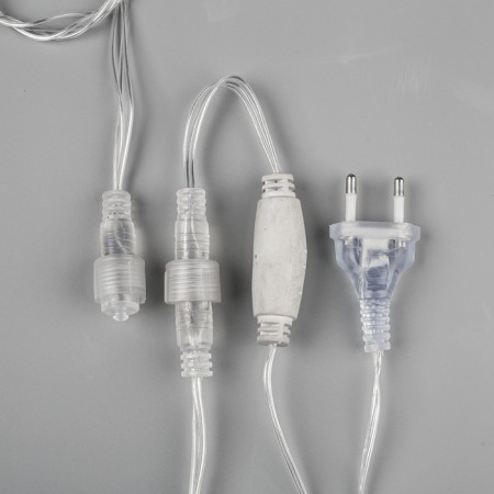 Garland "fringe" 3 × 0.6 m, IP44, UMS, transparent thread, 160 smd-led, white glow, 220 V-3