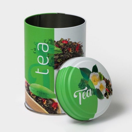 Bank for bulk products "Scandy Green Tea", 1.1 L, D = 9.9 cm, h = 14.5 cm, tin, green color-2